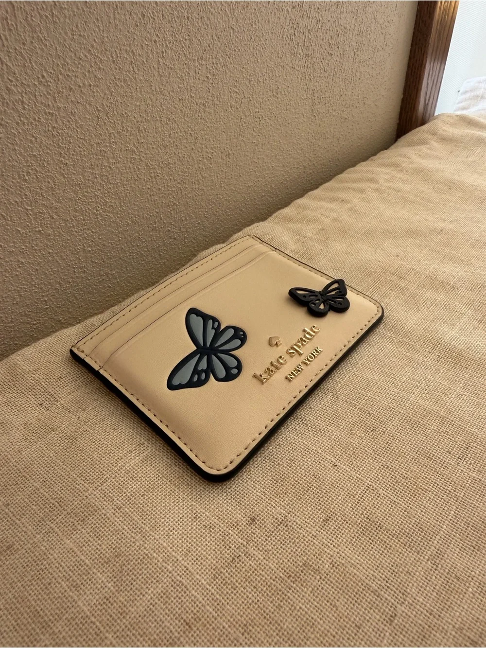 kate spade Fluttery Fly Butterfly Small Slim 3D Leather Card Holder